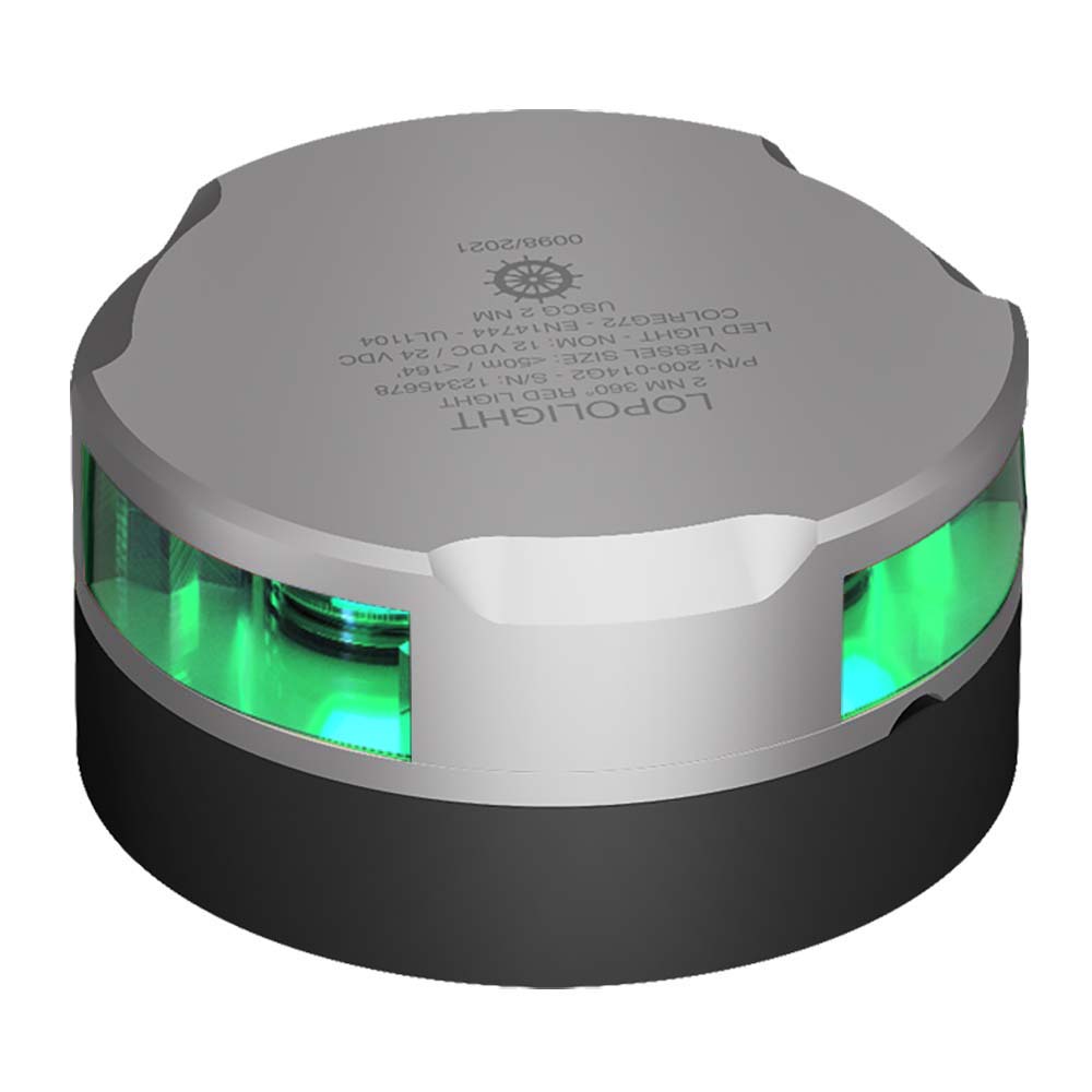 Lopolight Series 200-015 - Navigation Light - 2NM - Horizontal Mount - Green - Silver Housing OutdoorUp