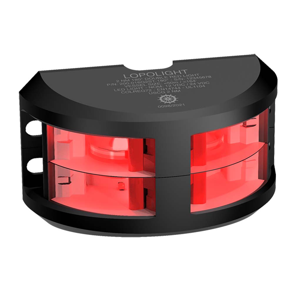 Lopolight Series 200-016 - Double Stacked Navigation Light - 2NM - Vertical Mount - Red -Black Housing OutdoorUp