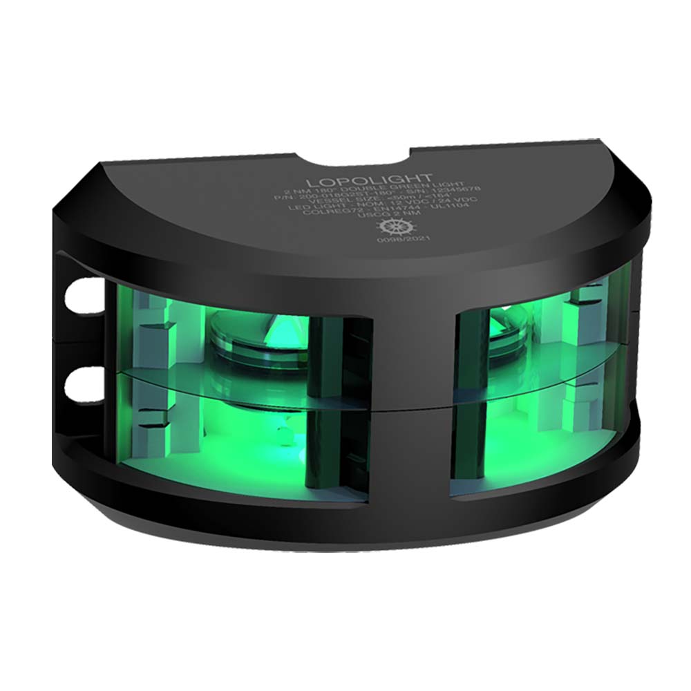 Lopolight Series 200-018 - Double Stacked Navigation Light - 2NM - Vertical Mount - Green - Black Housing OutdoorUp