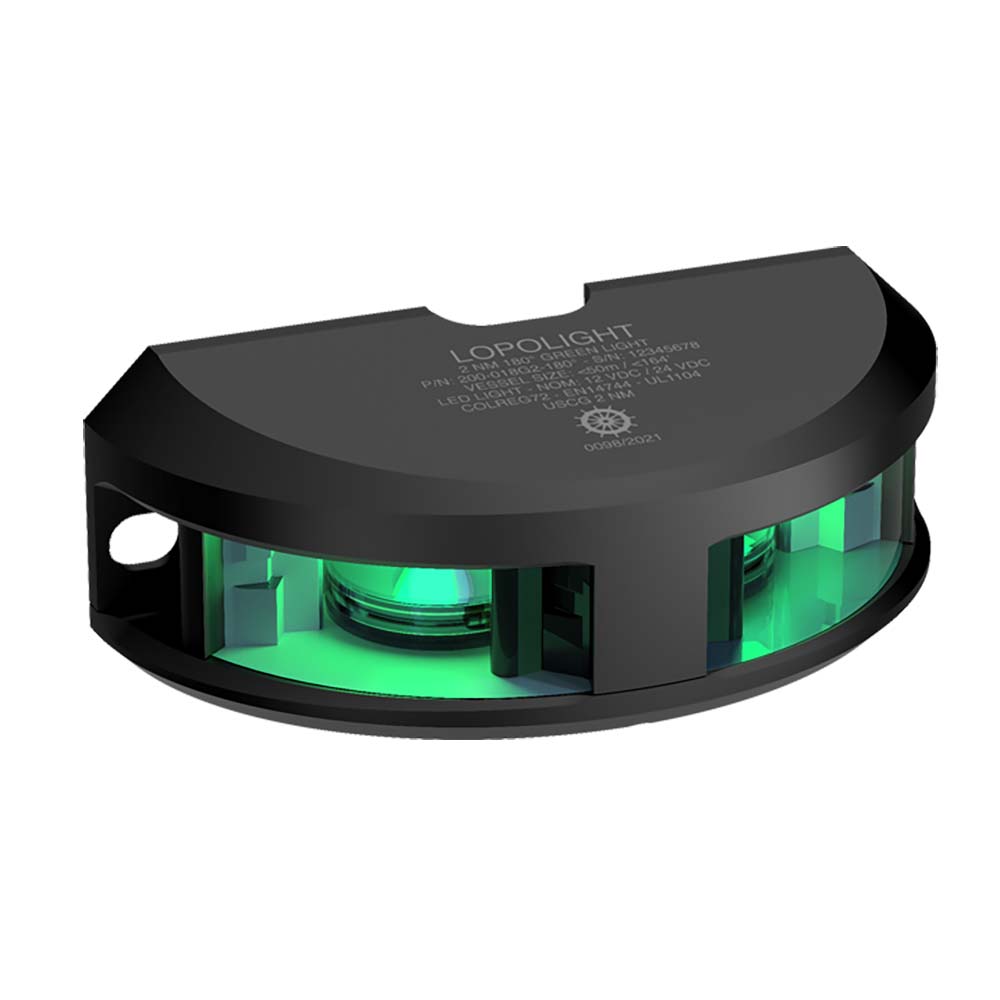 Lopolight Series 200-018 - Navigation Light - 2NM - Vertical Mount - Green - Black Housing OutdoorUp