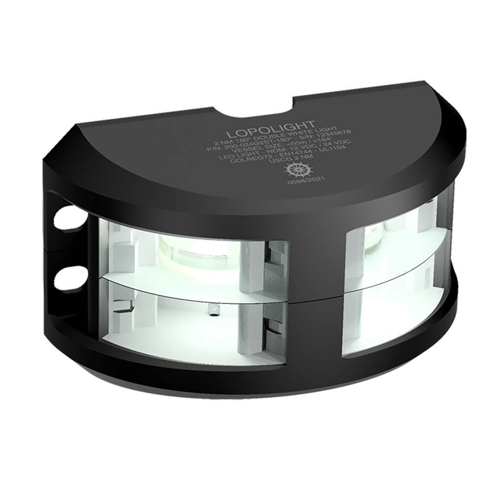 Lopolight Series 200-024 - Double Stacked Navigation Light - 2NM - Vertical Mount - White - Black Housing OutdoorUp