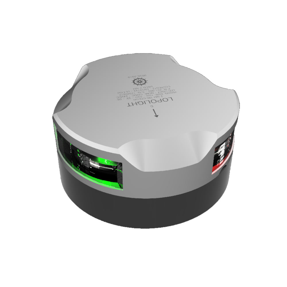 Lopolight Series 201-005 - Tri-Color Navigation Light - 2NM - Horizontal Mount - Silver Housing OutdoorUp