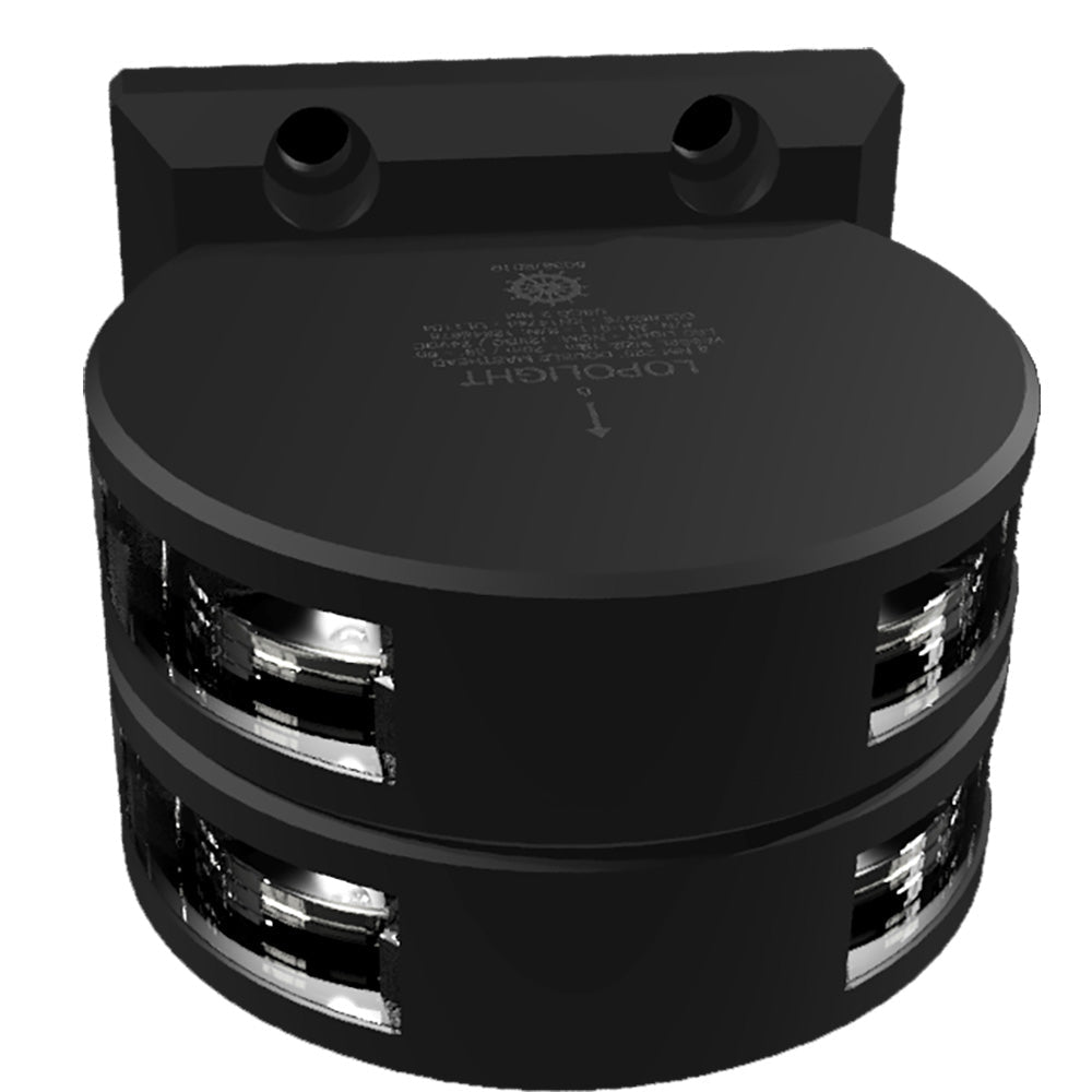 Lopolight Series 201-011 - Double Stacked Masthead Light - 3NM - Vertical Mount - White - Black Housing OutdoorUp