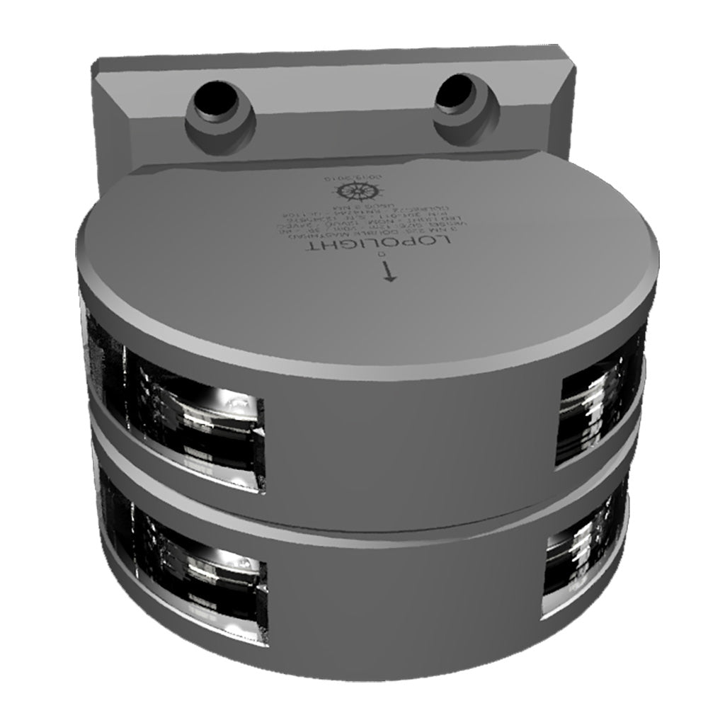 Lopolight Series 201-011 - Double Stacked Masthead Light - 3NM - Vertical Mount - White - Silver Housing OutdoorUp