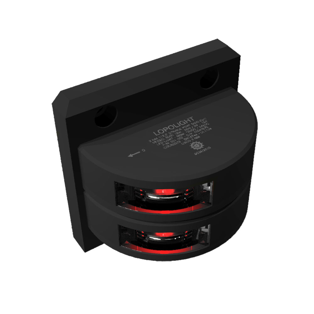 Lopolight Series 301-002 - Double Stacked Port Sidelight - 2NM - Vertical Mount - Red - Black Housing OutdoorUp