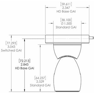 Lumitec GAI2 White Dimming/Red & Blue Non-Dimming Heavy Duty Base - Brushed Housing OutdoorUp