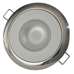 Lumitec Mirage - Flush Mount Down Light - Glass Finish/Polished SS Bezel - 2-Color White/Blue Dimming OutdoorUp