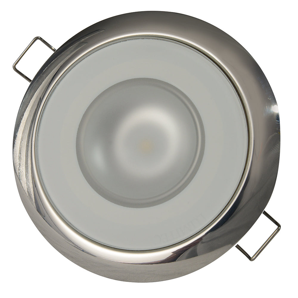 Lumitec Mirage - Flush Mount Down Light - Glass Finish/Polished SS Bezel - Warm White Dimming OutdoorUp