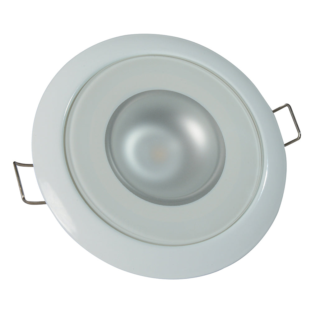 Lumitec Mirage - Flush Mount Down Light - Glass Finish/White Bezel - 2-Color White/Blue Dimming OutdoorUp