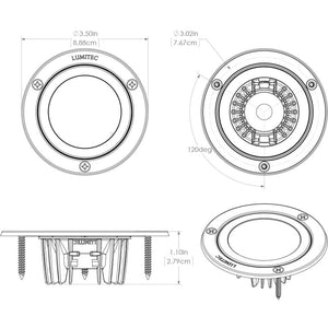 Lumitec Shadow - Flush Mount Down Light - Polished SS Finish - 3-Color Red/Blue Non Dimming w/White Dimming OutdoorUp