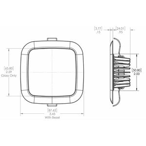 Lumitec Square Mirage Down Light - Spectrum RGBW Dimming - Polished Bezel OutdoorUp