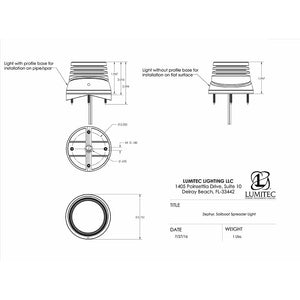 Lumitec Zephyr LED Spreader/Deck Light -Brushed, Black Base - White Non-Dimming OutdoorUp