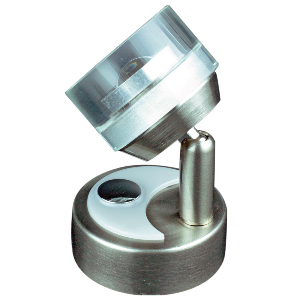 Lunasea Wall Mount LED Light w/ Round Glass Shade & Touch Dimming - Warm White/Brushed Nickel Finish OutdoorUp