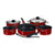 Magma Nestable 10 Piece Induction Non-Stick Enamel Finish Cookware Set - Magma Red OutdoorUp