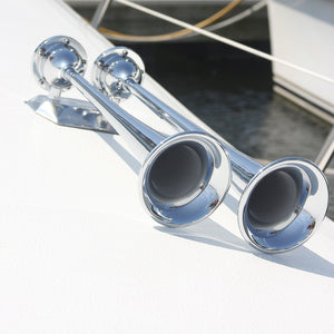 Marinco 24V Chrome Plated Dual Trumpet Air Horn OutdoorUp