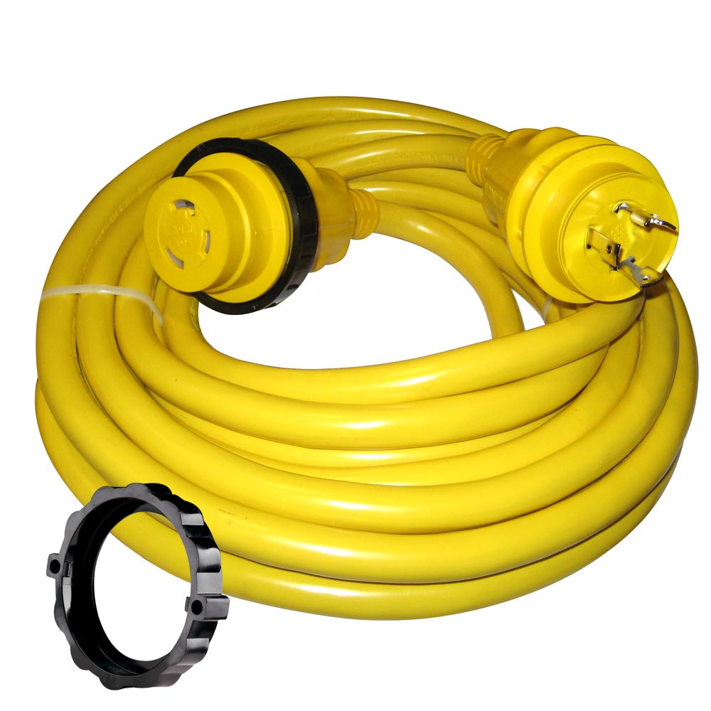 Marinco 30 Amp Power Cord Plus Cordset - 35' - Yellow OutdoorUp