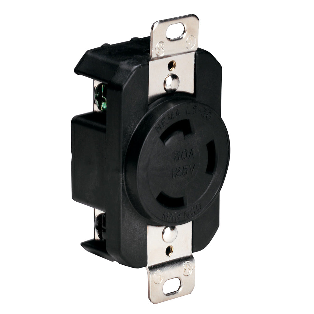 Marinco 305CRRB 125V 30Amp Locking Receptacle - Black OutdoorUp