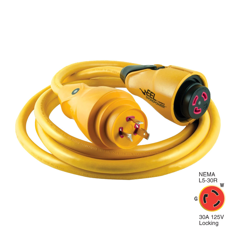 Marinco CS30-12 EEL 30A 125V Shore Power Cordset - 12' - Yellow OutdoorUp