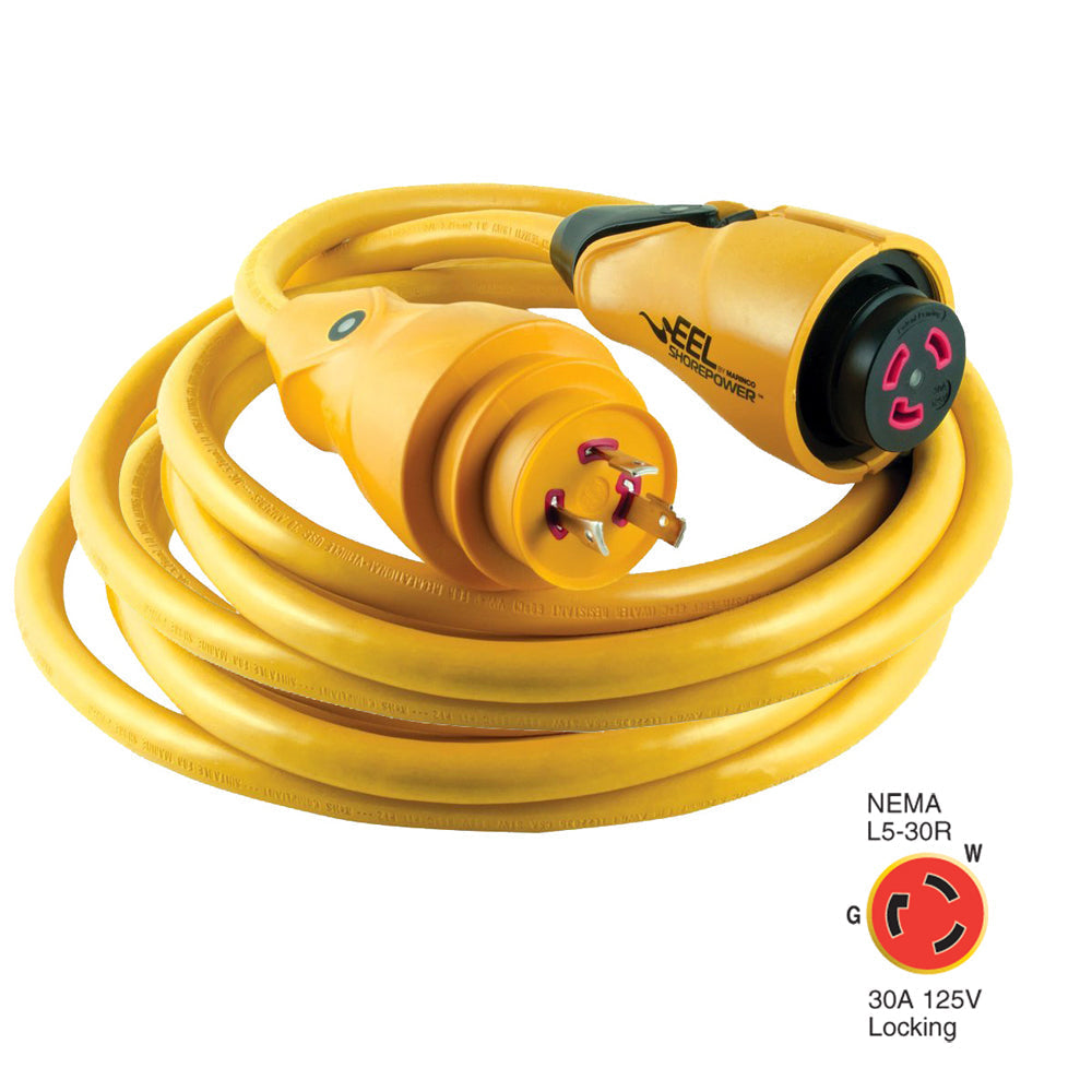 Marinco CS30-25 EEL 30A 125V Shore Power Cordset - 25' - Yellow OutdoorUp