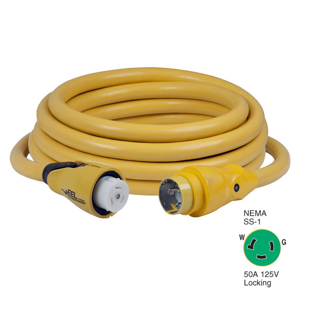 Marinco CS503-25 EEL 50A 125V Shore Power Cordset - 25' - Yellow OutdoorUp