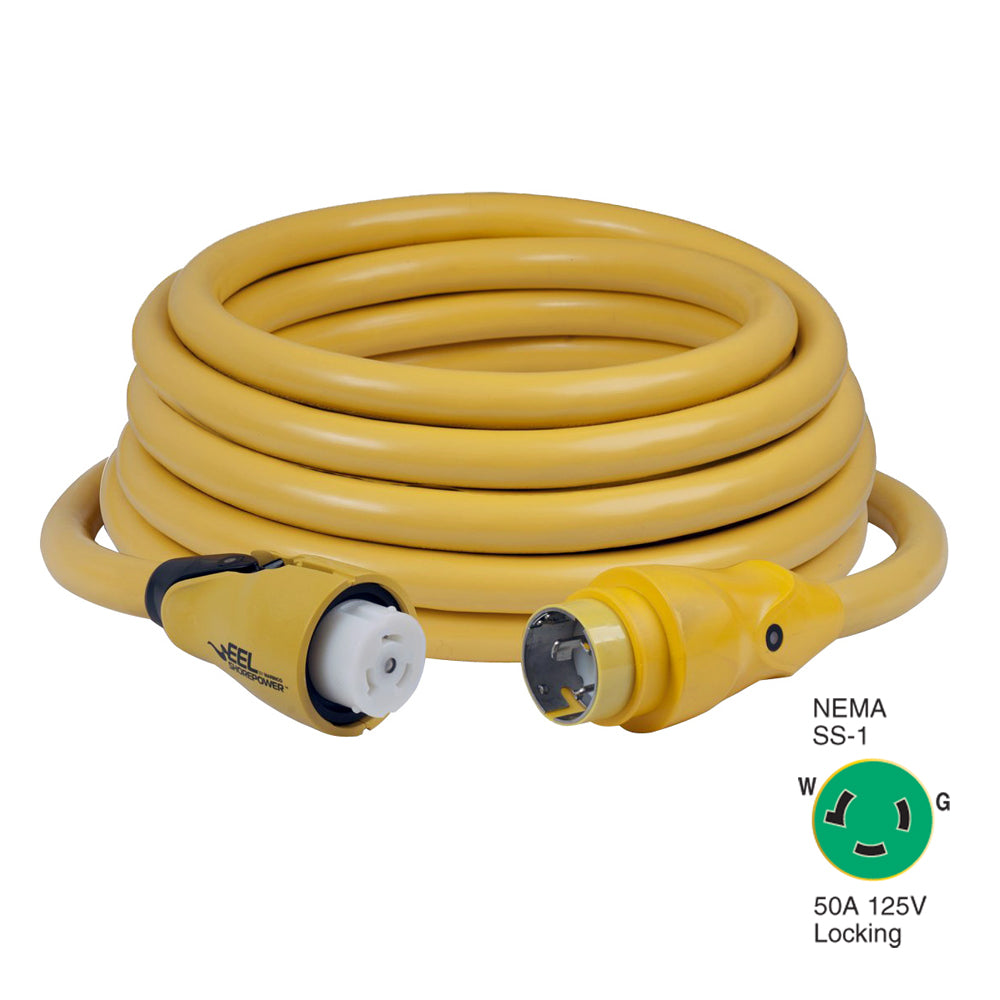 Marinco CS503-50 EEL 50A 125V Shore Power Cordset - 50' - Yellow OutdoorUp