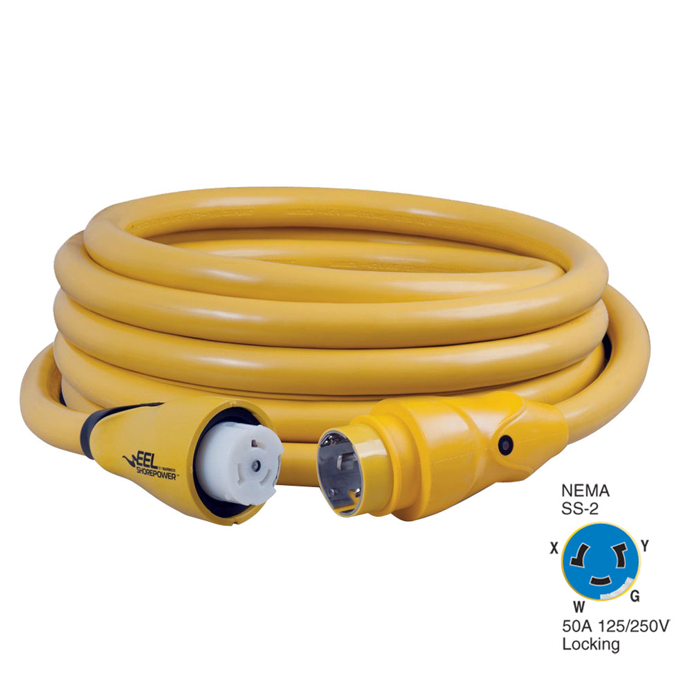 Marinco CS504-25 EEL 50A 125V/250V Shore Power Cordset - 25' - Yellow OutdoorUp