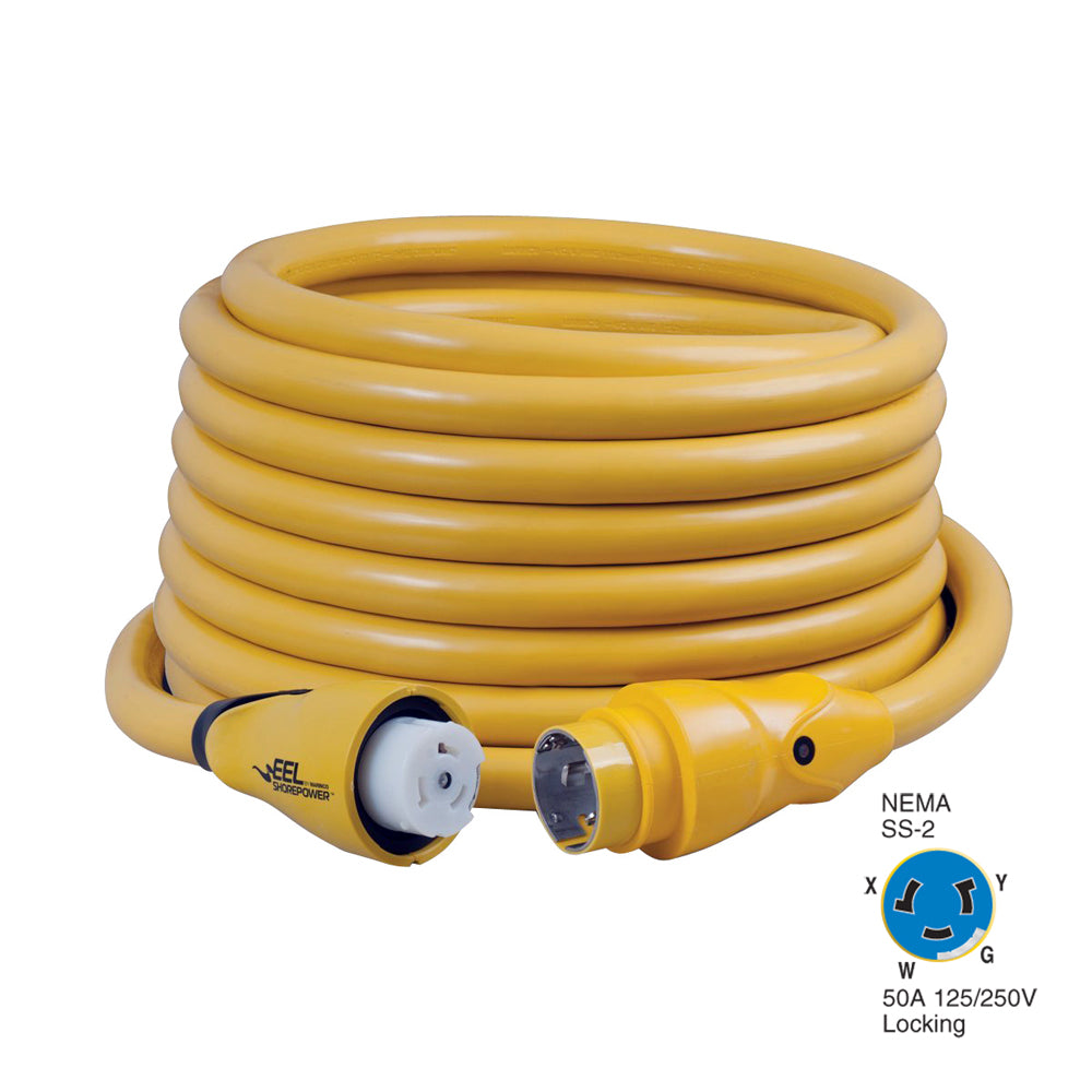 Marinco CS504-50 EEL 50A 125V/250V Shore Power Cordset - 50' - Yellow OutdoorUp