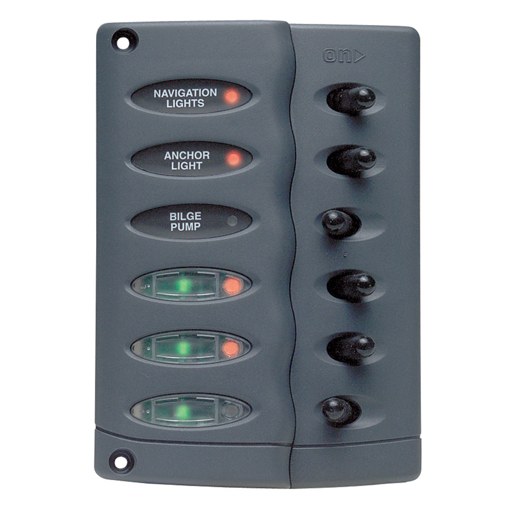 Marinco Contour Switch Panel - Waterproof 6 Way OutdoorUp