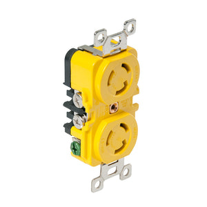 Marinco Locking Receptacle - 15A, 125V - Yellow OutdoorUp