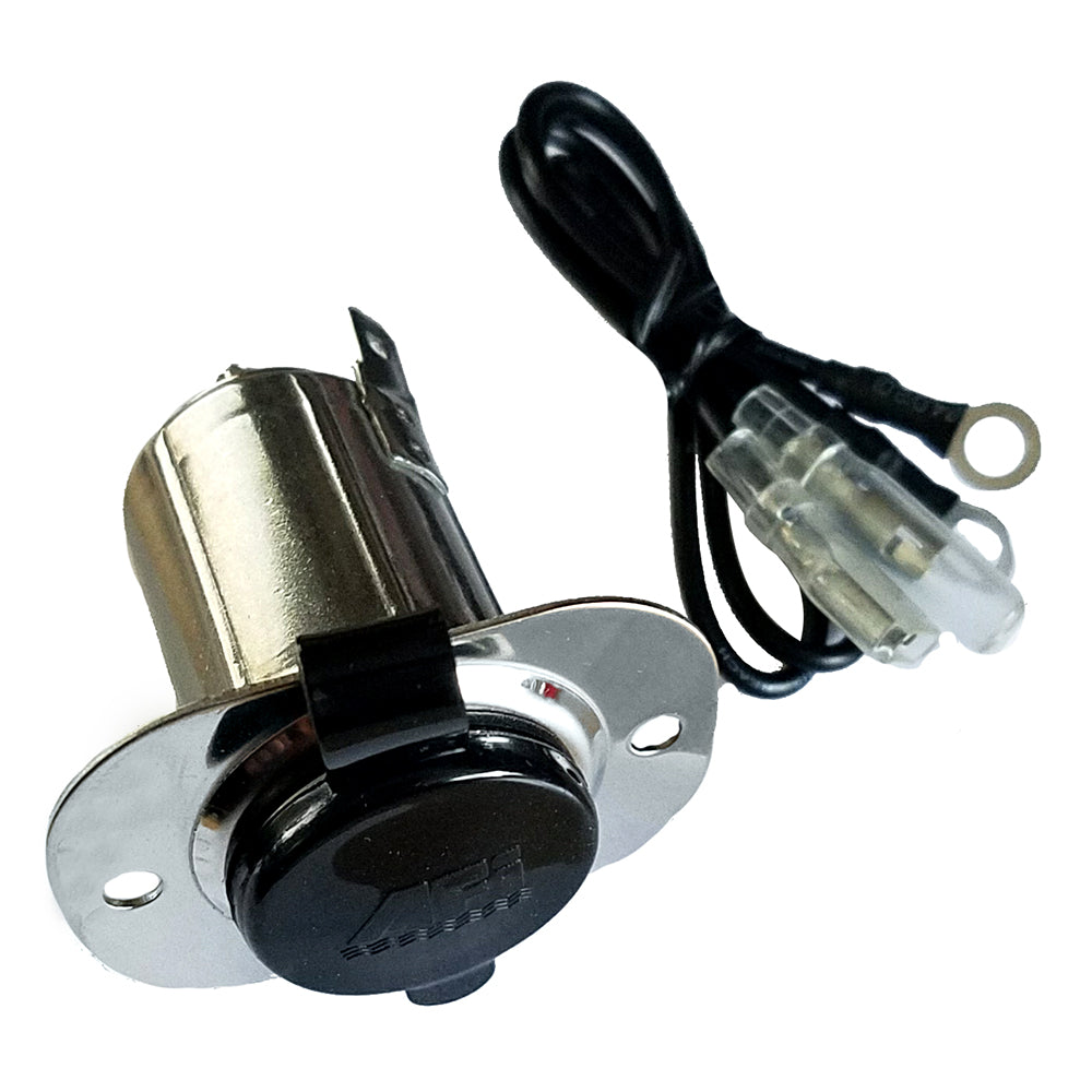 Marinco Stainless Steel 12V Receptacle w/Cap OutdoorUp