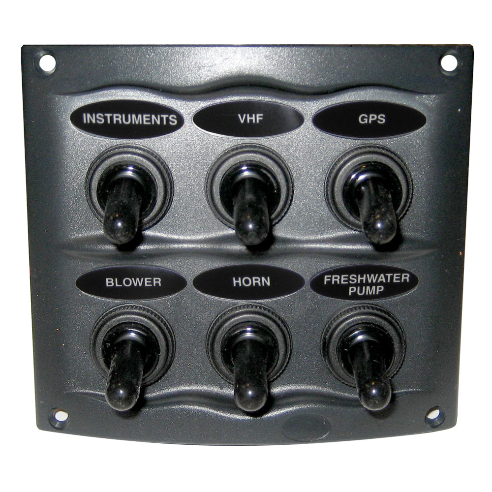 Marinco Waterproof Panel - 6 Switches - Grey OutdoorUp