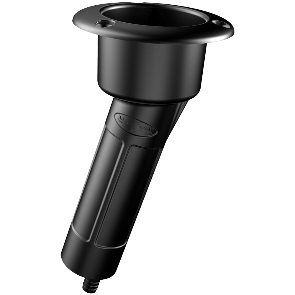 Mate Series Plastic 15 Rod  Cup Holder - Drain - Round Top - Black OutdoorUp