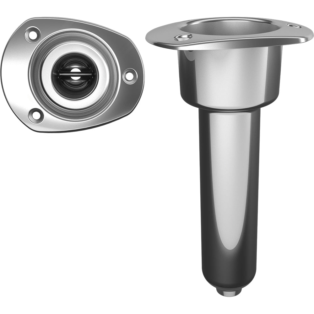 Mate Series Stainless Steel 0 Rod  Cup Holder - Drain - Oval Top OutdoorUp