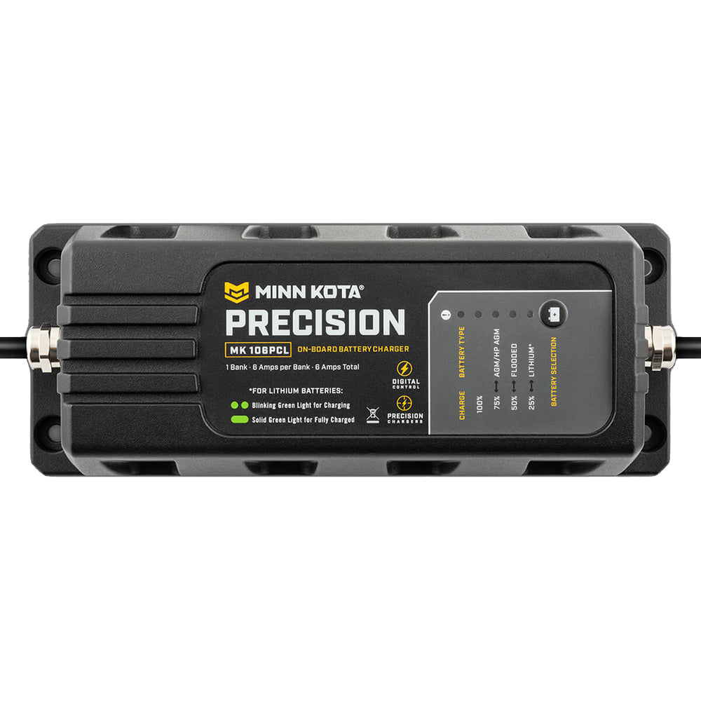 Minn Kota On-Board Precision Charger MK-106 PCL 1 Bank x 6 AMP LI Optimized Charger OutdoorUp