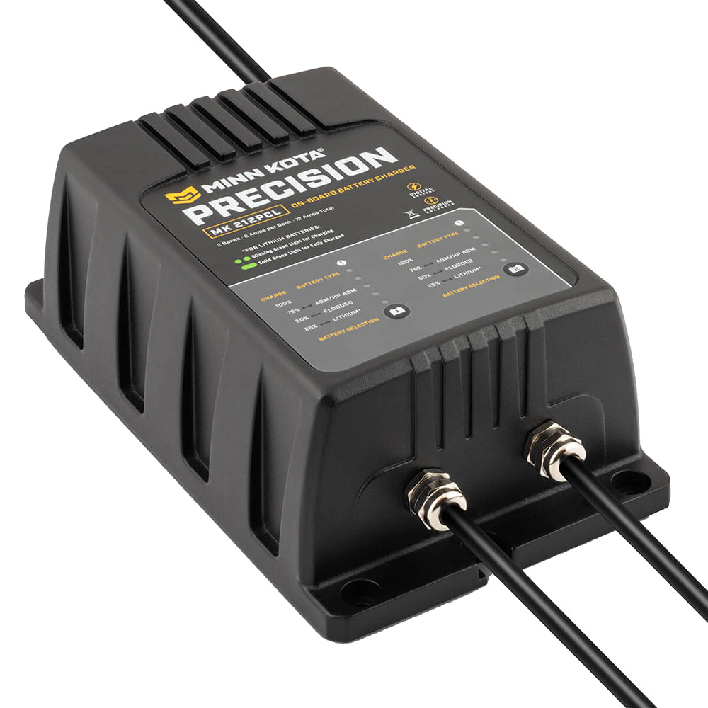 Minn Kota On-Board Precision Charger MK-212 PCL 2 Bank x 6 AMP LI Optimized Charger OutdoorUp
