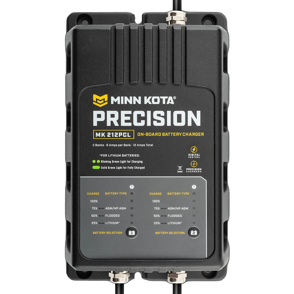 Minn Kota On-Board Precision Charger MK-212 PCL 2 Bank x 6 AMP LI Optimized Charger OutdoorUp