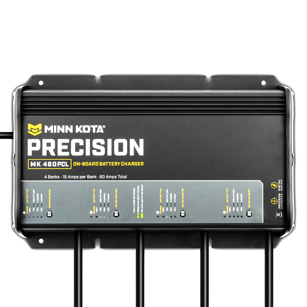 Minn Kota On-Board Precision Charger MK-460 PCL 4 Bank x 15 AMP LI Optimized Charger OutdoorUp