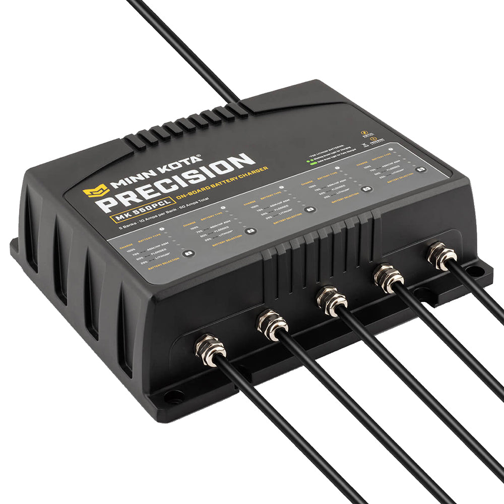 Minn Kota On-Board Precision Charger MK-550 PCL 5 Bank x 10 AMP LI Optimized Charger OutdoorUp