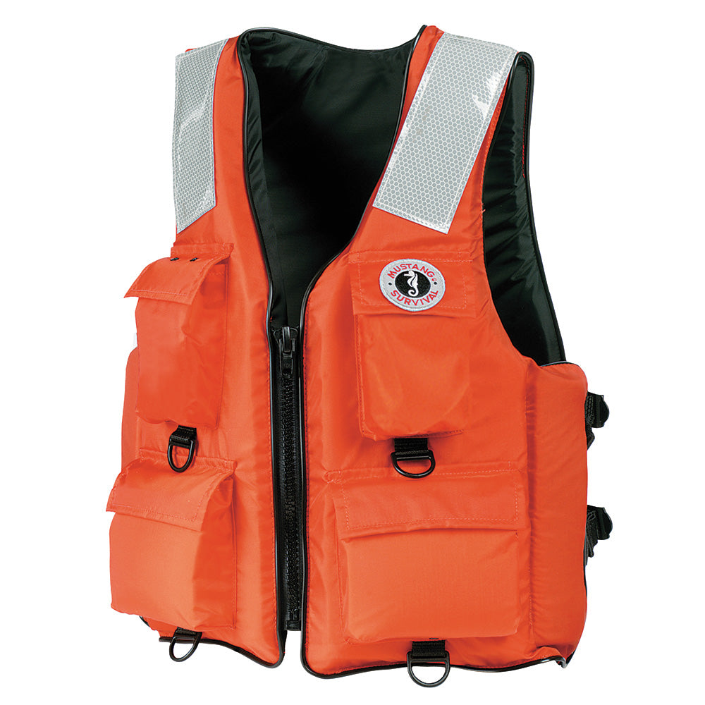 Mustang 4-Pocket Flotation Vest - Orange - Medium OutdoorUp