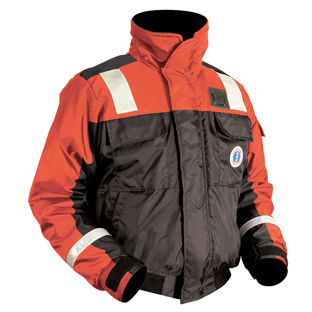 Mustang Classic Flotation Bomber Jacket w/Reflective Tape - Orange/Black - Medium OutdoorUp