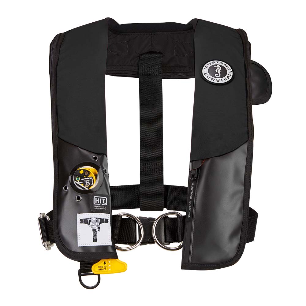 Mustang HIT Hydrostatic Inflatable PFD w/Sailing Harness - Black - Automatic/Manual OutdoorUp