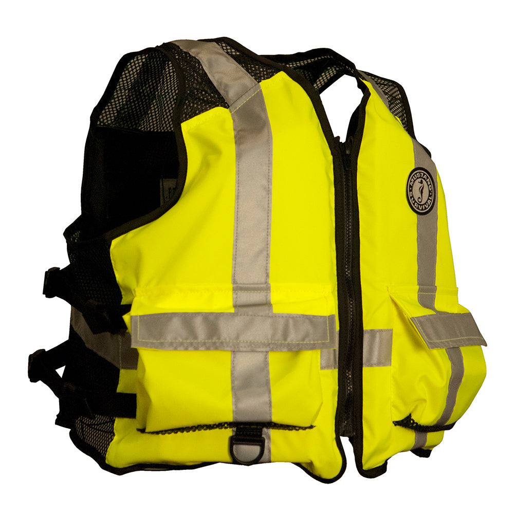 Mustang High Visibility Industrial Mesh Vest - Fluorescent Yellow/Green/Black - 4XL/5XL OutdoorUp