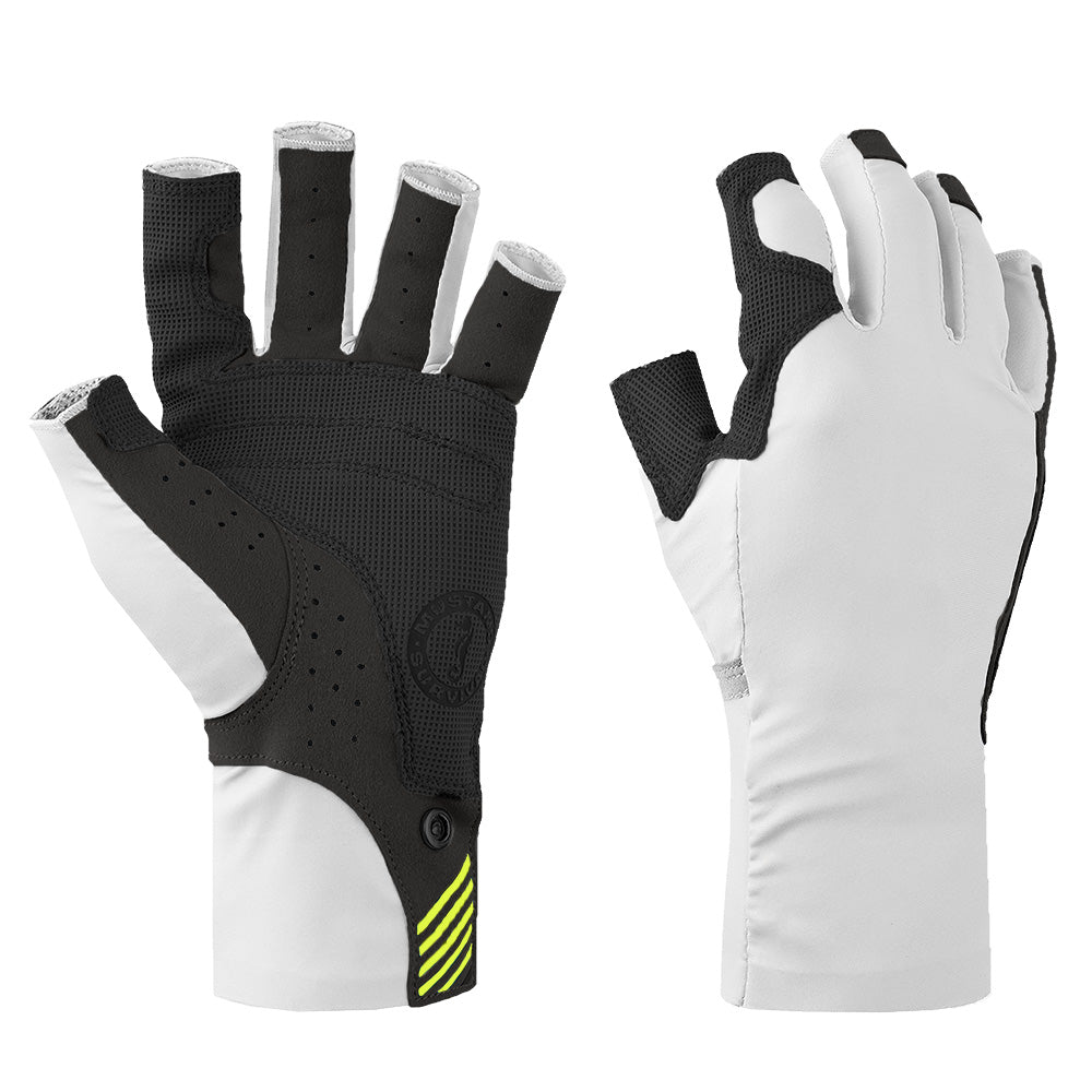 Mustang Traction UV Open Finger Gloves - White  Black - Medium OutdoorUp