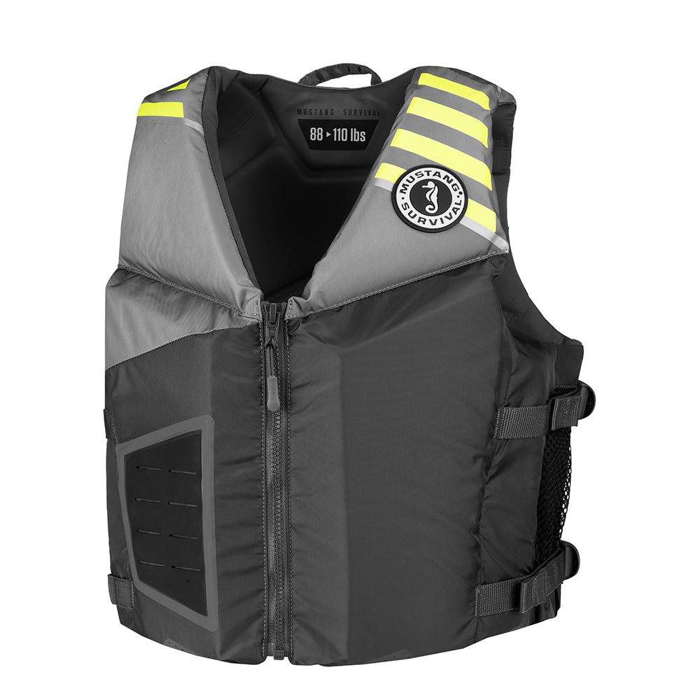 Mustang Young Adult REV Foam Vest - Grey/Light Grey/Fluorescent Yellow - Universal OutdoorUp