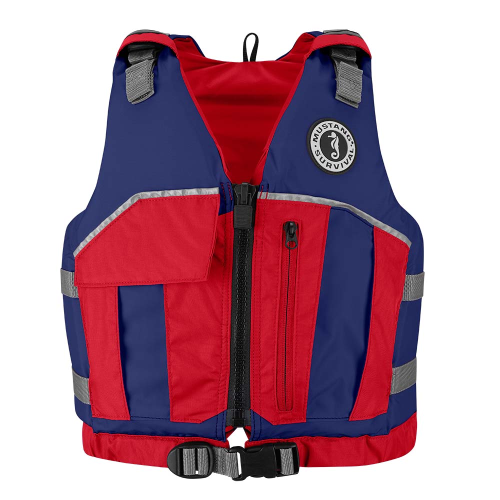 Mustang Youth Reflex Foam Vest - Navy Blue/Red OutdoorUp