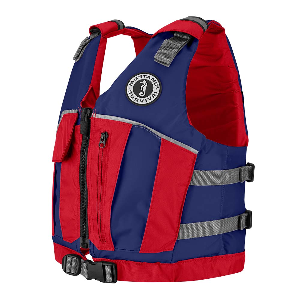 Mustang Youth Reflex Foam Vest - Navy Blue/Red OutdoorUp