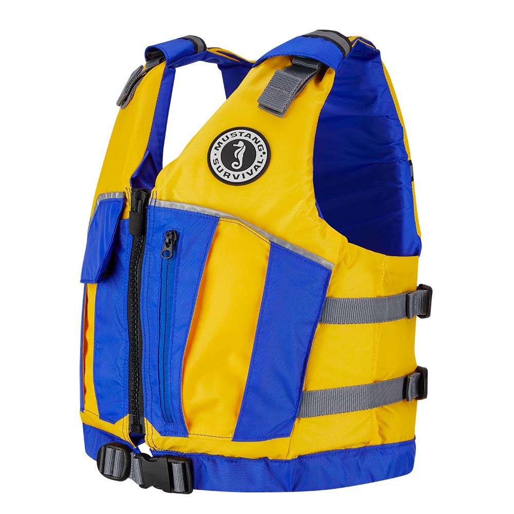 Mustang Youth Reflex Foam Vest - Yellow/Royal Blue OutdoorUp