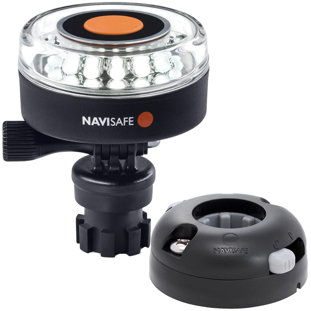 Navisafe Navilight 360 2NM White w/Navimount Base  Horizontal Mount - Black OutdoorUp