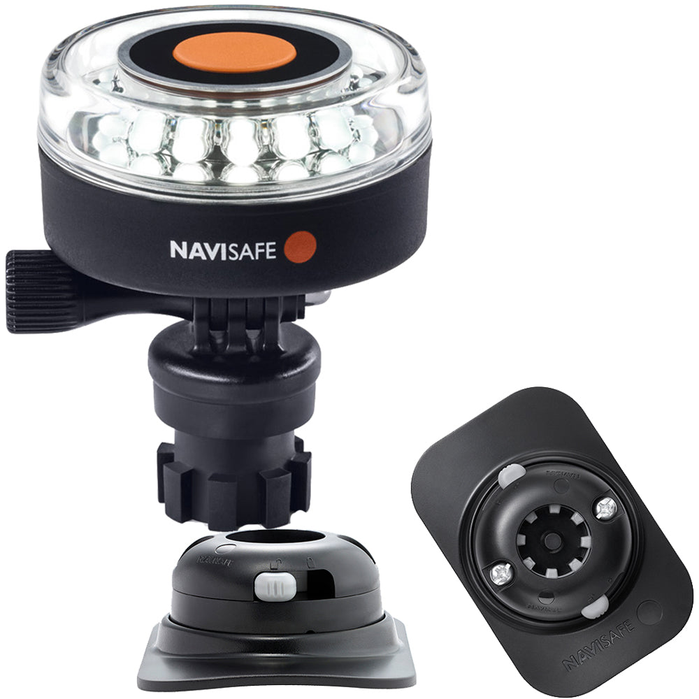 Navisafe Navilight 360 2NM White w/Navimount Base  RIB Mount - Black OutdoorUp