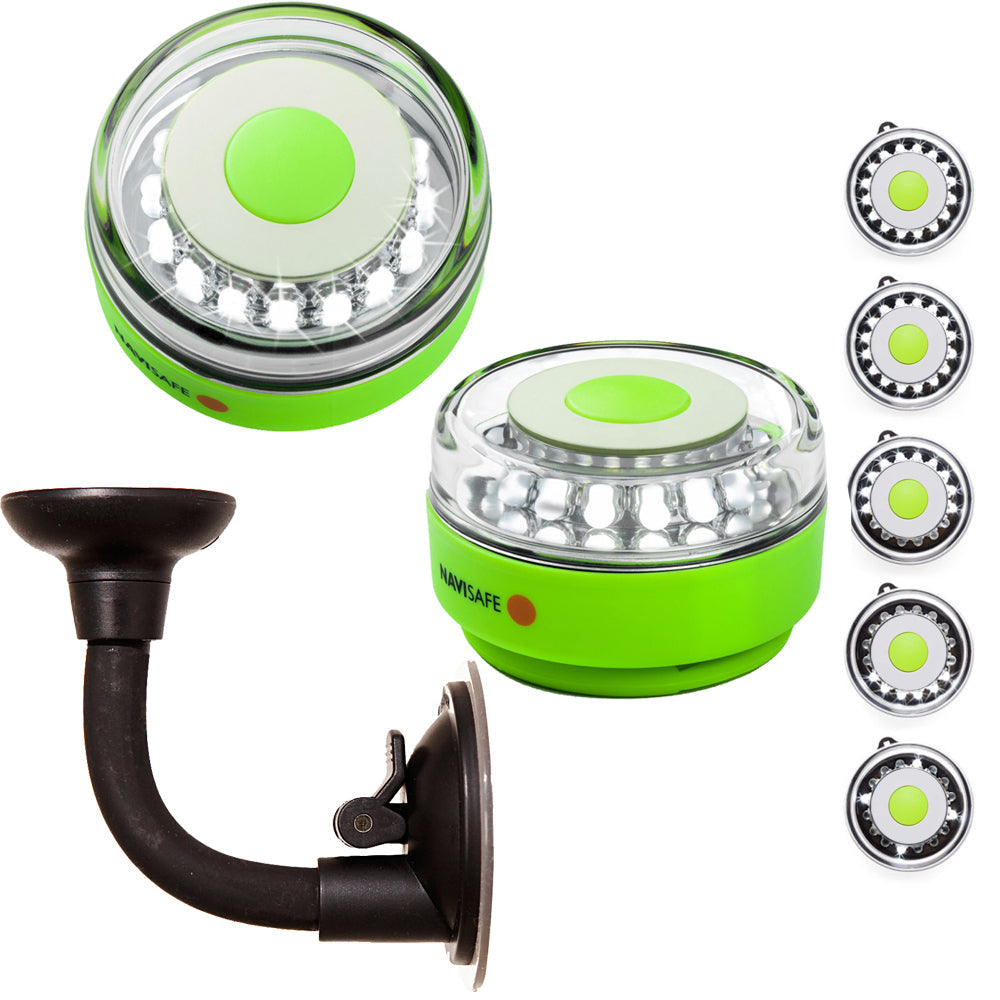 Navisafe Portable Navilight 360 2NM Rescue - Glow In The Dark - Green w/Bendable Suction Cup Mount OutdoorUp